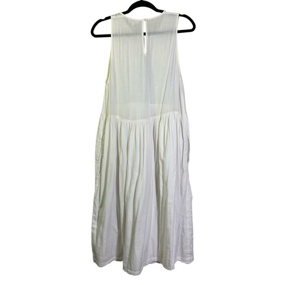 WILFRED ARITZIA Dress Small Scoop Neck Sleeveless Drop Waist Cotton Midi Pockets - Picture 2 of 13